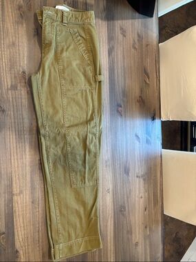 Old Navy Olive High Rise Straight Utility Pants